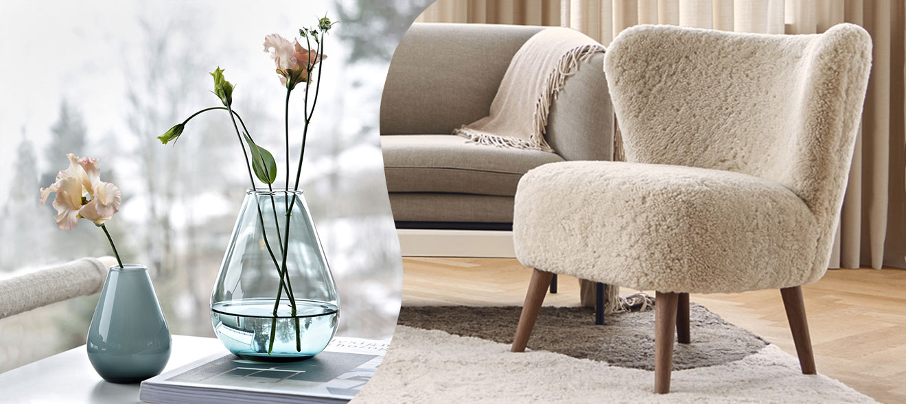 Vases by Wik&Walsoe and a armchair by Natures Collection.